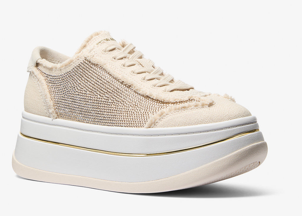 Hayes Embellished Linen Blend Sneaker Michael Kors 🇺🇸